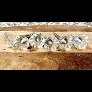 Clear Flower Drawer Pulls - 6 qty